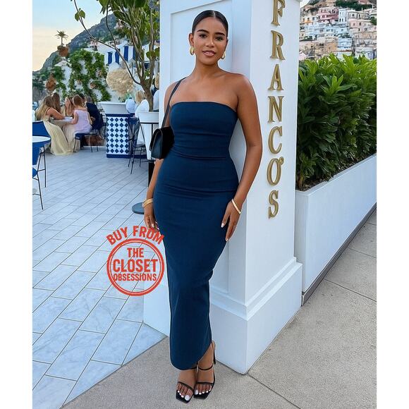 ZARA Blogger Fave Strapless Midi Dress NWT 💙 - Picture 6 of 16